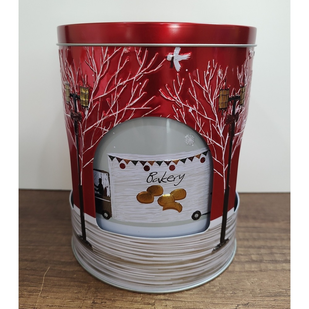 Rotating Music Tin Stockmeyer Caramel Filled Butter Biscuits Let It Snow Empty